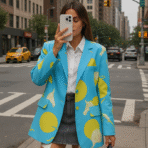 Blazer sastrero estampado