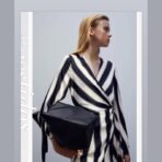 Vestido cruzado de seda a rayas