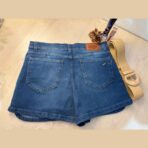 Mini short de jean con efecto falda cruzada al frente - Imagen 5