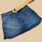 Mini short de jean con efecto falda cruzada al frente - Imagen 4