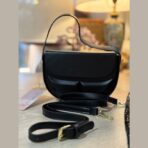 Mini Bag negra cuero ecológico terminación semi-mate - Imagen 4