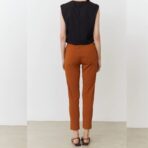Pantalón poplin elastizado Terracota. - Imagen 5
