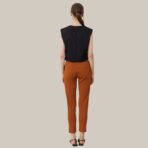 Pantalón poplin elastizado Terracota. - Imagen 7