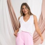 Musculosa escote en V blanca