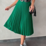 Pollera plisada verde esmeralda - Imagen 4