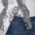 Short de jean con brillos