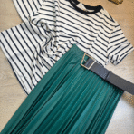 Pollera plisada verde esmeralda - Imagen 9