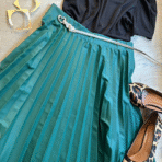 Pollera plisada verde esmeralda - Imagen 7