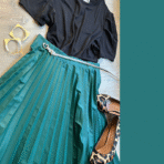 Pollera plisada verde esmeralda - Imagen 6